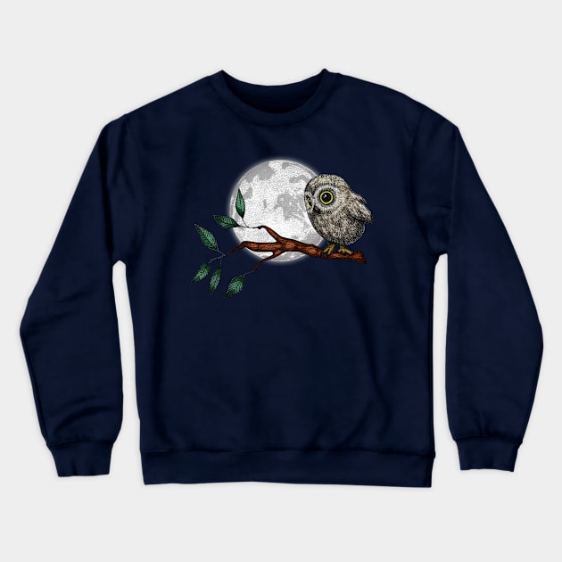 Moonlit Owl Crewneck Sweatshirt by PerrinLeFeuvre